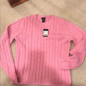 NWT Izod pink cable knit sweater sz M